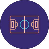 Football Field Line Two Color Circle Icon vector