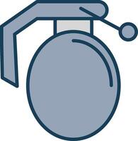 Grenade Line Filled Grey Icon vector