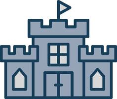 Castle Line Filled Grey Icon vector