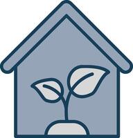 Greenhouse Line Filled Grey Icon vector