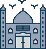 Mosque Line Filled Grey Icon vector