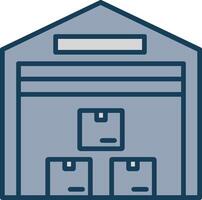 Warehouse Line Filled Grey Icon vector