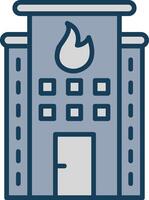 Fire Station Line Filled Grey Icon vector