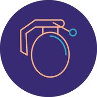 Grenade Line Two Color Circle Icon vector