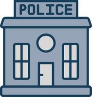 Police Station Line Filled Grey Icon vector