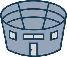 Stadium Line Filled Grey Icon vector