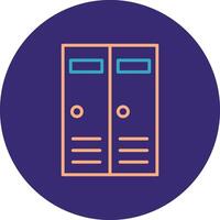 Lockers Line Two Color Circle Icon vector