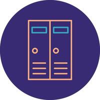 Lockers Line Two Color Circle Icon vector