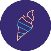 Ice Cream Line Two Color Circle Icon vector