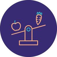 Balanced Diet Line Two Color Circle Icon vector