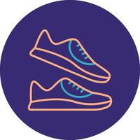 persona que practica jogging línea dos color circulo icono vector