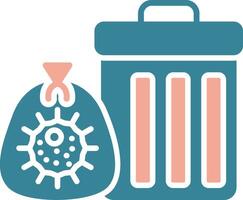 Trash Glyph Two Color Icon vector