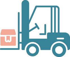 Forklift Glyph Two Color Icon vector