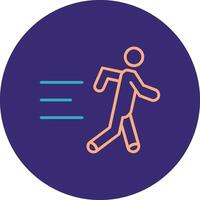 Jogging Line Two Color Circle Icon vector