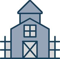 Farmhouse Line Filled Grey Icon vector