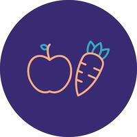 Healthy Eating Line Two Color Circle Icon vector