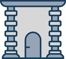 arco línea lleno gris icono vector