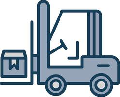 Forklift Line Filled Grey Icon vector