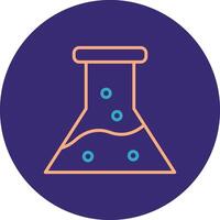 Flask Line Two Color Circle Icon vector