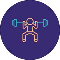 Weight Lifting Line Two Color Circle Icon vector