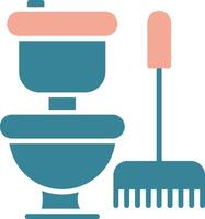 Toilet Glyph Two Color Icon vector