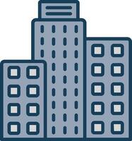 Building Line Filled Grey Icon vector