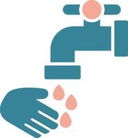 Washing Hands Glyph Two Color Icon vector