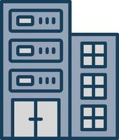 Data Center Line Filled Grey Icon vector