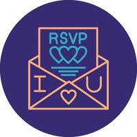 rsvp línea dos color circulo icono vector