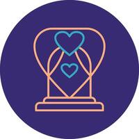 Wedding Arch Line Two Color Circle Icon vector