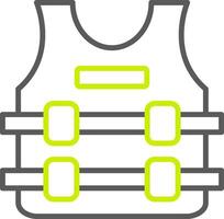Bullet Proof Jacket Line Two Color Icon vector