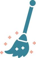 Broom Glyph Two Color Icon vector