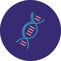 DNA Line Two Color Circle Icon vector