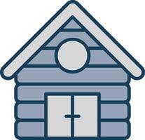 Cabin Line Filled Grey Icon vector