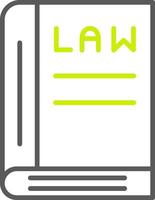icono de dos colores de la línea del libro de leyes vector