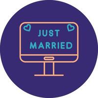 Just Married Line Two Color Circle Icon vector