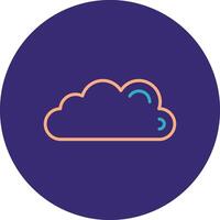 Cloud Line Two Color Circle Icon vector