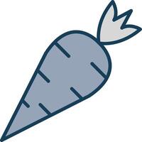 Carrot Line Filled Grey Icon vector