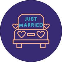 Wedding Car Line Two Color Circle Icon vector