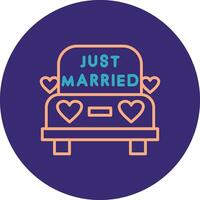 Wedding Car Line Two Color Circle Icon vector