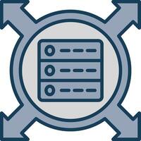 Data Driven Line Filled Grey Icon vector