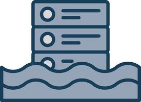 Data Lake Line Filled Grey Icon vector