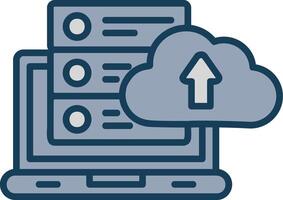 Transfer Data Line Filled Grey Icon vector