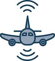 Aeroplane Line Filled Grey Icon vector
