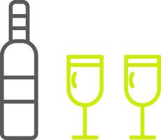 línea de vino icono de dos colores vector