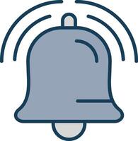 Bell Line Filled Grey Icon vector