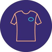 T Shirt Line Two Color Circle Icon vector