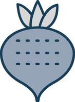 Turnip Line Filled Grey Icon vector