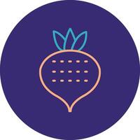 Turnip Line Two Color Circle Icon vector
