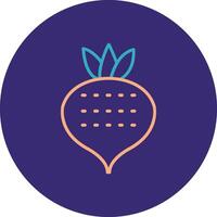 Turnip Line Two Color Circle Icon vector